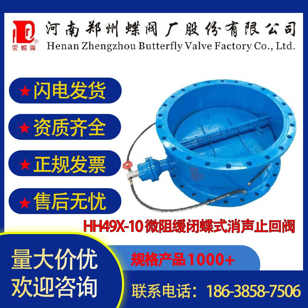 HH49X-10水力控制阀 微阻缓闭蝶式消声止回阀